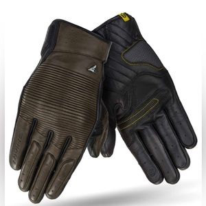 SHIMA Blake Motrocycle Gloves, Men Vintage Biker Riding Gloves Leather Brown, L